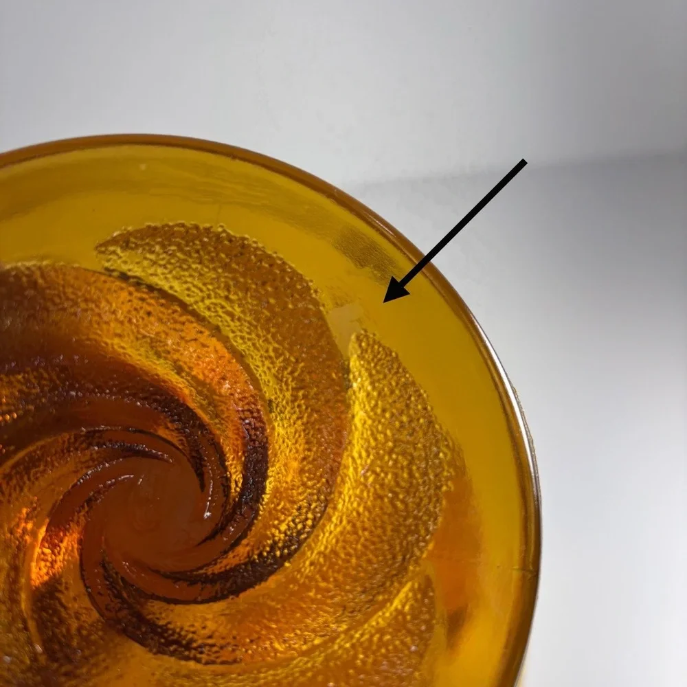 amber Textured  glass pedestal Bowl Compote Fruit Bowl Decorative Centerpiece